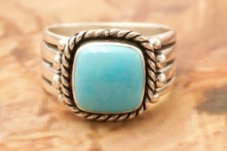 High Grade Sleeping Beauty Turquoise Sterling Silver Ring